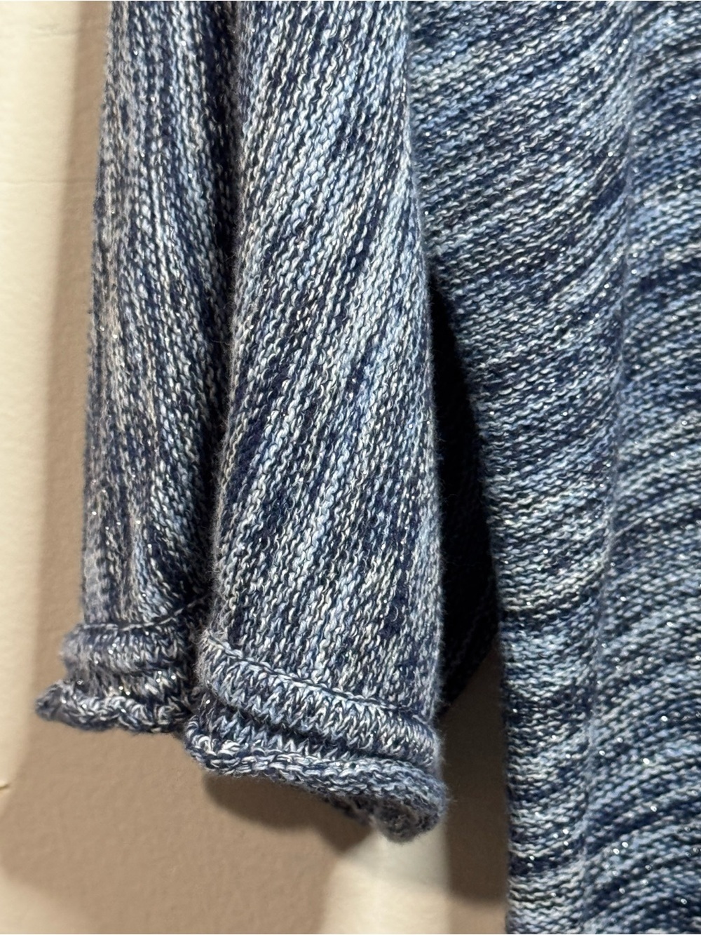 JM Collection Blue Marled V-Neck Button Cardigan Layering Coquette XL - Picture 7 of 8
